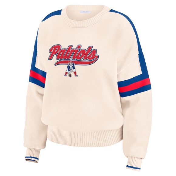 Sweaters - Women's WEAR by Erin Andrews Cream
New England Patriots Stripe Sweater Sz M NWT